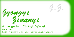 gyongyi zimanyi business card