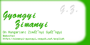 gyongyi zimanyi business card